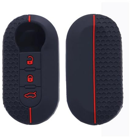 XEBRAD Silicone Key Case Cover Remote Fob Shell, for Fiat, 500 Panda Punto Bravo Doblo, for Peugeot, Boxer, for Citroen, Relay, Ducato, for Lancia, Musa car key shell