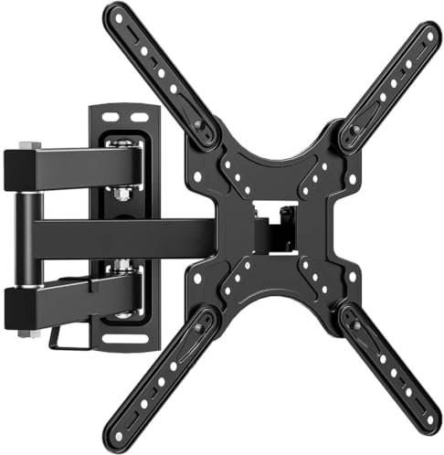 TicEaik TV Wall Bracket Swivel Tilt Extend,Universal TV Articulated wall mounted bracket for 14-60 Inch Flat/Curved TVs,Adjustable TV Bracket Holds up to 30KG Max.VESA 400x400mm