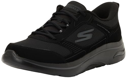 Skechers Men's Go Walk Arch Fit 2.0 Seared Sneaker, Black Leather/Textile, 11.5 UK