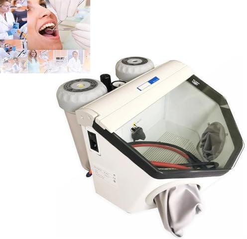LHQYA Dental Sandblaster, Double-Pen Fine Sand Blasting Machine with 2 Pen, External Connection Pressure: 5-8bar (73-116psi)/Working Pressure: 1-8bar (14.5-116psi), for Lab