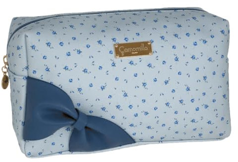 Camomilla Milano Necessaire Trucco Donna, Collezione Petite Fleur, Misura L, Colore Azzurro