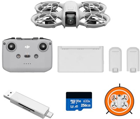 DJI Neo Combo Fly More con accessori, mini drone con fotocamera UHD 4K, 135g drone che vola da solo e ti segue, decollo dalla mano, tracciamento IA del soggetto, QuickShot, con RC-N3 e 3 batterie