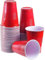Efforias 100 X 16oz Red Party Cups for Christmas, Garden Party, Weddings, Picnics - Red Plastic Cups Reusable and Recyclable