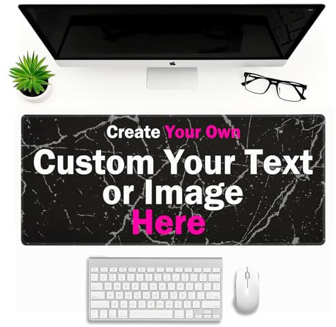 Personnalisé Photo Texte Tapis de Souris Personalisée Tapis de Souris Gamer Personnalisé XL/XXL Anti-Glissant Surface Texturée pour Bureau et Maison Cadeau