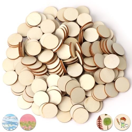 400 Stück 2cm Runde Holzscheiben zum Basteln, Mini Holz Log Scheiben, Unbehandelte Naturholzscheiben für DIY Handwerk, Hochzeit Dekoration Basteln Scrapbooking Holzschild Ornamente