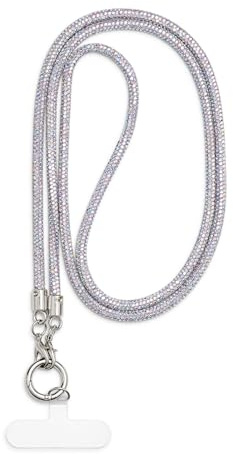 AOKSUNOVA Handykette Lila Handyband Zum Umhängen Universal Handykette Glitzer Lang Schlüsselband