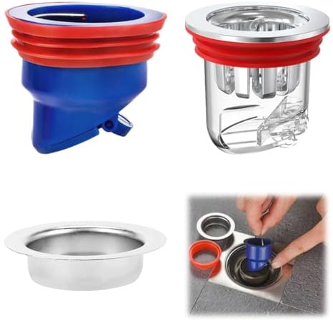 2 Stück Geruchsverschluss Dusche Bodenablauf, 33-52mm Geruchsstop Abfluss Abläufe Rückflussverhinderer, Keller Proof Floor Drain for Sewer, Anti Geruch Duschstopper für Bad, Küche, Keller und Mehr