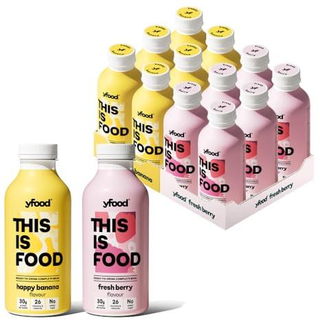 yfood Happy Banana & Fresh Berry, meal replacement, 12 x 500ml