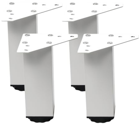 Pied pour meuble Matériau en alliage d'aluminium réglable blanc 25 cm | Pieds de meuble-lavabo, de canapé et de table étanches, lot de 4