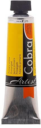 Cobra Artist Couleurs aquarelles à l'huile - Jaune primaire 275 - Tube de 40 ml - Semi-Opaque - Excellente résistance à la lumière