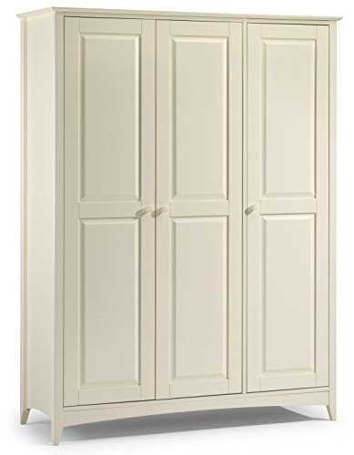 Julian Bowen Cameo 3 Door Wardrobe, Stone White