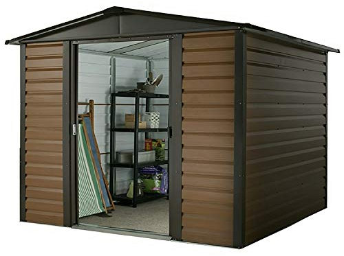 Yardmaster Shiplap Woodgrain 10x6 Apex Metal Shed & Frame - Assembly Available