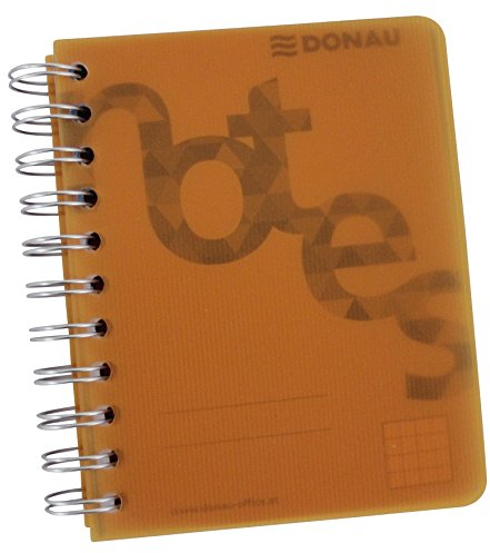 DONAU 7527201-12 Collegeblock PP Cover - A6, kariert, orange