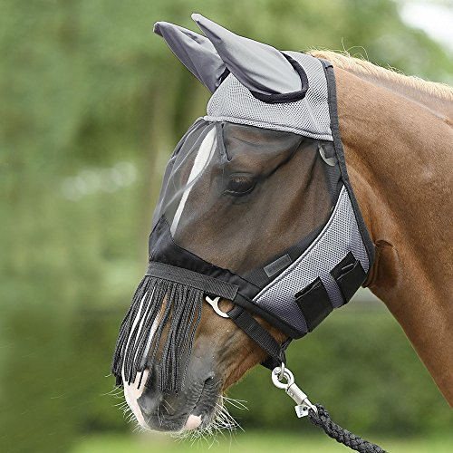 BUSSE Fliegenmaske Fly Cover FRANSEN, Pony, grau/schwarz