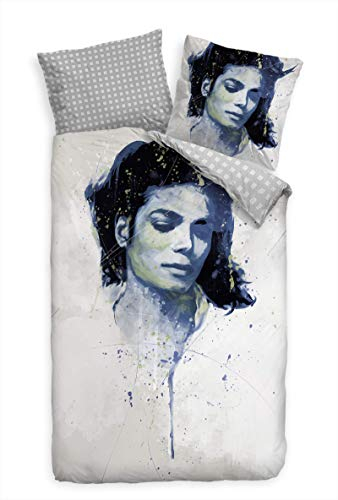 Paul Sinus Art Bettwäsche Set 135x200 cm + 80x80cm Michael Jackson sinniges Motiv Super hochwertige Atmungsaktive Hypoallergen Mikrofaser Bettwäsche Garnitur