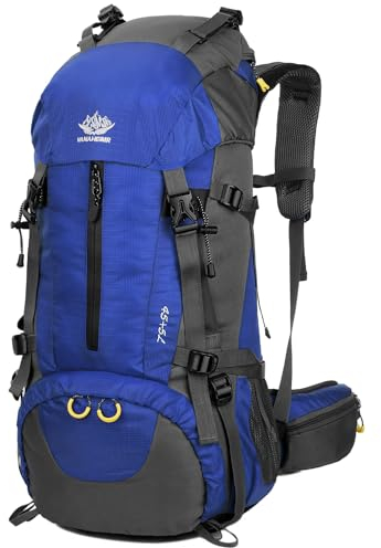 WoneNice Wasserdichter Wanderrucksack, 50 l (45 + 5), Outdoor-Sport, Tagesrucksack mit Regenschutz