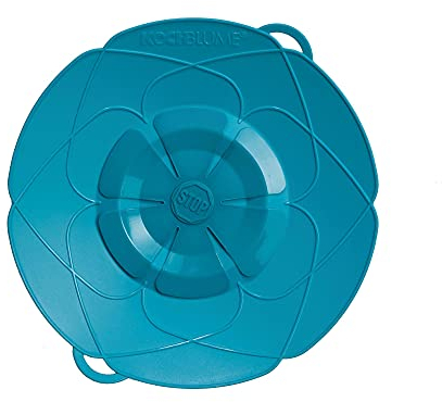 Kochblume Protection anti-débordement en silicone pour casseroles et poêles, couvercle micro-ondes, protection anti-éclaboussures et embout de cuisson vapeur | Couleur : turquoise, taille M