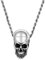U7 Herren Halskette 925er Silber 46+5cm Kordelkette mit Totenkopf Charms Schädel Skull Anhänger Gotik Punk Stil Schmuck für Unisex Frauen Jungen
