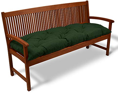 Beautissu Bankauflage Flair BK - Sitzkissen für Gartenbank - Polster Auflage Outdoor - Bankpolster Auflage für Sitzbank & Hollywoodschaukel - ca. 100x50x10 cm - Dunkelgrün
