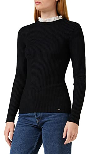 Morgan Langarmpullover mit gerafftem Kragen