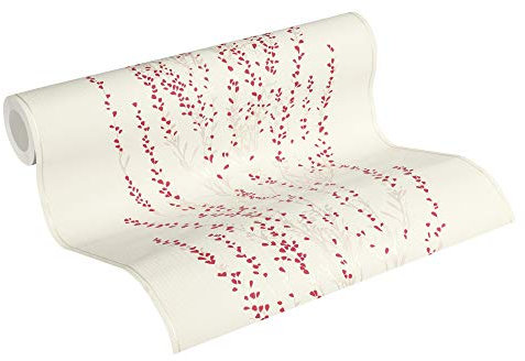 A.S. Création papier peint intissé Blooming papier peint fleuri 10,05 m x 0,53 m beige rouge 372674 37267-4
