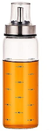 XiaoShenLu Distributeur d'huile d'olive, burette huile cuisine pour huile d'olive végétale, bouteille d'huile de Verre à haute teneur en borosilicate, 300ml