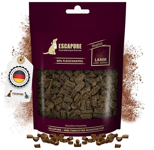 ESCAPURE Hupferl - Hunde Leckerli aus Lammfleisch in Premium Qualität - 98% Muskelfleisch - Protein Trainingssnacks ohne künstliche Zusatzstoffe & Getreide (150g)