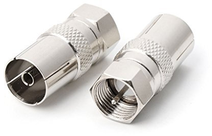 Ocobudbxw 2Pcs F Type Prise de Connecteur Mâle vers RF Coax TV Antenne Femelle Adaptateurs RF