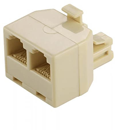 CABLEPELADO Bifurcador de telefono RJ11 | Adaptador Doble RJ11 | Splitter de teléfono | 6P4C RJ11 - Blanco