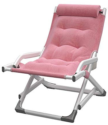 FUFU Deckchairs Außen-Terrassen-Metall-Schaukelstuhl, Moderne Wippstühle mit Kissen, Unterstützung 500 lbs für Veranda, Deck, Balkon oder Innernutzung Klappbar (Color : Pink)