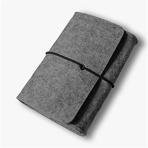 Tragbare Filz-Kabel-Aufbewahrungstasche, Tech-Zubehör-Organizer für Handy, Maus, Power, tragbares Ladegerät, Powerbank, Kopfhörer, Festplatte, SD, HD-Schwarz