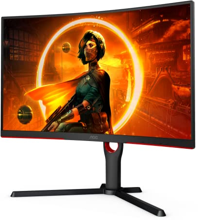 AOC Gaming CQ27G3SU - 27 Zoll QHD Curved Monitor, 165 Hz, 1ms, FreeSync Premium (2560x1440, HDMI, DisplayPort, USB Hub) schwarz/rot