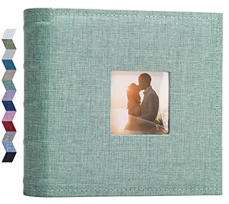 Vienrose Fotoalben, 10x15 Fotobuch, 200 Taschen, Leinen Rahmen Cover mit Memo Bereiche, Große Kapazität, Bilder Buch für Hochzeit, Familie, Baby, Urlaub