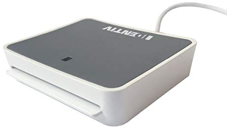 SCR uTrust 2700 R C Smart Card Leser - USV C Anschluss - ideal für OnlineBanking/sichere Zugang zu Netzwerken und PCs/Sozialversicherungs- und Treueprogramme (weiß/grau)