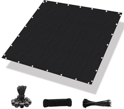 Amagenix 90 % Sonnenschutztuch mit Ösen, 30 x 40 cm, Pergola, Ersatz-Schattenabdeckung, Überdachung, Sichtschutz für Außenbereich, Terrasse, Garten, Schwarz