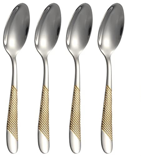 Dinner Spoons Set of 4 Stainless Steel Silverware Spoons Set Soup Spoon Tablespoons for Home Kitchen Restaurant