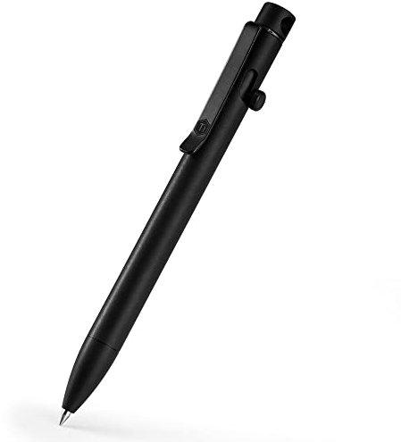 KeyUnity KP01BK Stylo À Bille Avec Clip, Stylo À Bille Rétractable En Métal EDC En Alliage De Titane Pour Un Transport Quotidien (PVD Noir)