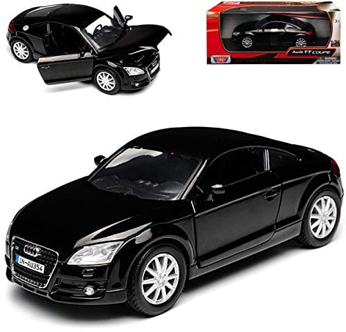 Motormax A*u*d*i TT 8J Coupe Schwarz 2. Generation 2006-2014 1/24 Modell Auto mit individiuellem Wunschkennzeichen