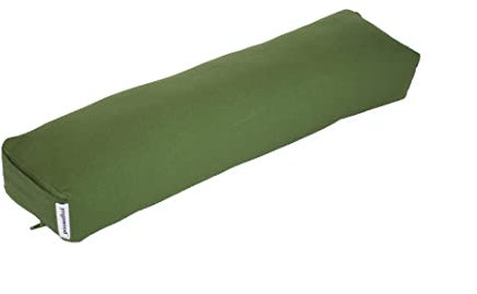 yogawood Pranayama Kissen Kapok, Maße: L 63 x B 15 x H 8 cm (ca. 12 cm hoch mit Wölbung), Farbe: Olive Grün