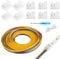 HOMELYLIFE 6 Pin 12mm LED Strip Connectors Transparent Solderless 10 Pack with 16.4ft Extension Cable 6 Conductor for Waterproof or Non-Waterproof LED Strip Lights
