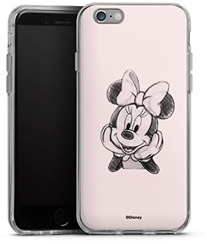 Silikon Hülle kompatibel mit Apple iPhone 6s Case transparent Handyhülle Minnie Mouse Offizielles Lizenzprodukt Disney