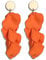 JeryWe Ohrclips für Damen Mädchen Ohne Ohrlöcher Lang Acryl Quaste Clip Ohrringe Bunte Blumen Baumeln Ohrringe Anhänger Tropfen Statement Ohrclips für Nicht Durchbohrte Orange