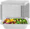 FUNSUEI 50 bandejas de aluminio con tapas, recipientes de papel de aluminio de 1100 ml para almacenamiento de alimentos, hornear y cocinar en fiestas, 21,5 x 16 x 5 cm