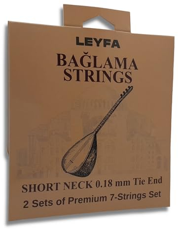 LEYFA Saz Baglama Saiten für türkische Kurzhals Baglama Premium Saiten 2 Sets mit 3 Tezene Picks