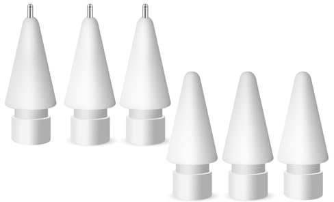 Paiholy Verbesserte 6er-Pack Bleistiftspitzen für Apple Pencil, keine Abnutzung, feine Spitze, präzise Steuerung, Bleistift-Ersatzspitzen, kompatibel mit Apple Pencil 1. Generation und 2.
