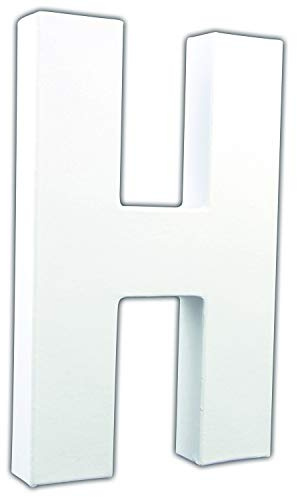 Décopatch AC707Cpack 3x Buchstabe H aus Pappmaché 3x13x20,5cm Weiß