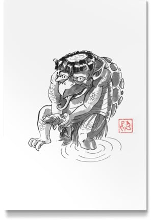artboxONE Galerie-Print 150x100 cm Yokai Kappa hochwertiges Acrylglas auf Alu-Dibond Bild - Wandbild von péchane