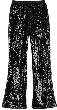LOLANTA Mädchen Paillettenhose, glitzernde Disco Schlaghose, Party und Hip Hop Tanzbekleidung