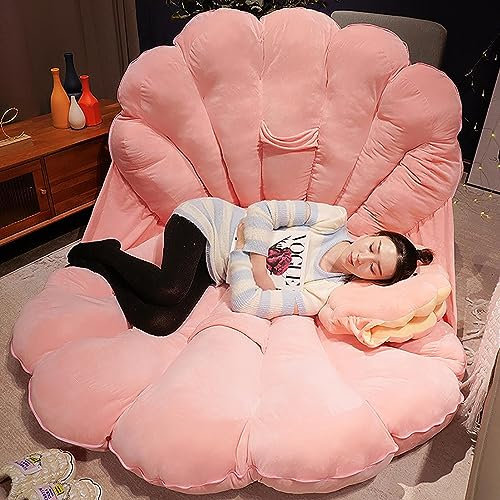 BESTXH Grande Divano Pigro A Conchiglia, Grandi Cuscini A Conchiglia A Conchiglia, Cuscino Decorativo A Conchiglia Indossabile 3D, Cuscino Decorativo A Conchiglia Principessa,Rosa,200 * 150CM