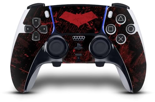 Head Case Designs Offizielle Batman DC Comics Red Hood Logos Und Comicheft Vinyl Haut Gaming Aufkleber Abziehbild Abdeckung kompatibel mit Sony PlayStation 5 PS5 DualSense Edge Controller